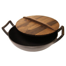 Seasoned Cast Iron Wok for Kitchen